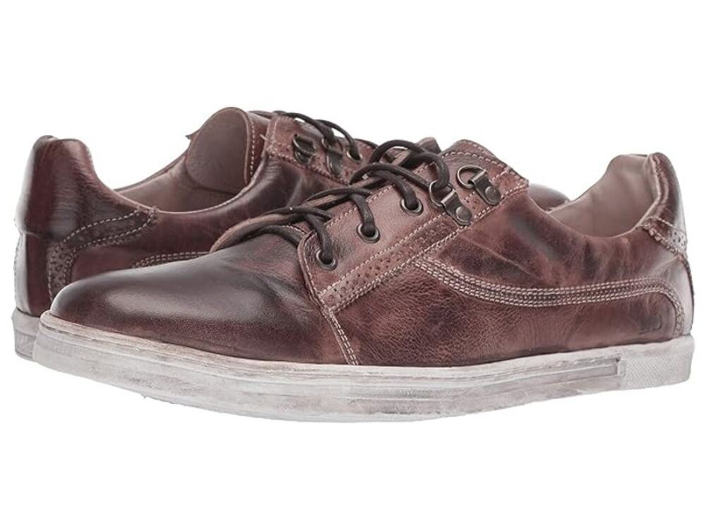 BED STU Land Sneaker Shoes Lace Up Tanned Leather Round Toe Aubergine Rustic 9.5